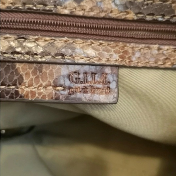 G.I.LI. Got It Love It Animal Print Slouchy Python Brown Black HOBO Tote Bag - Picture 11 of 11